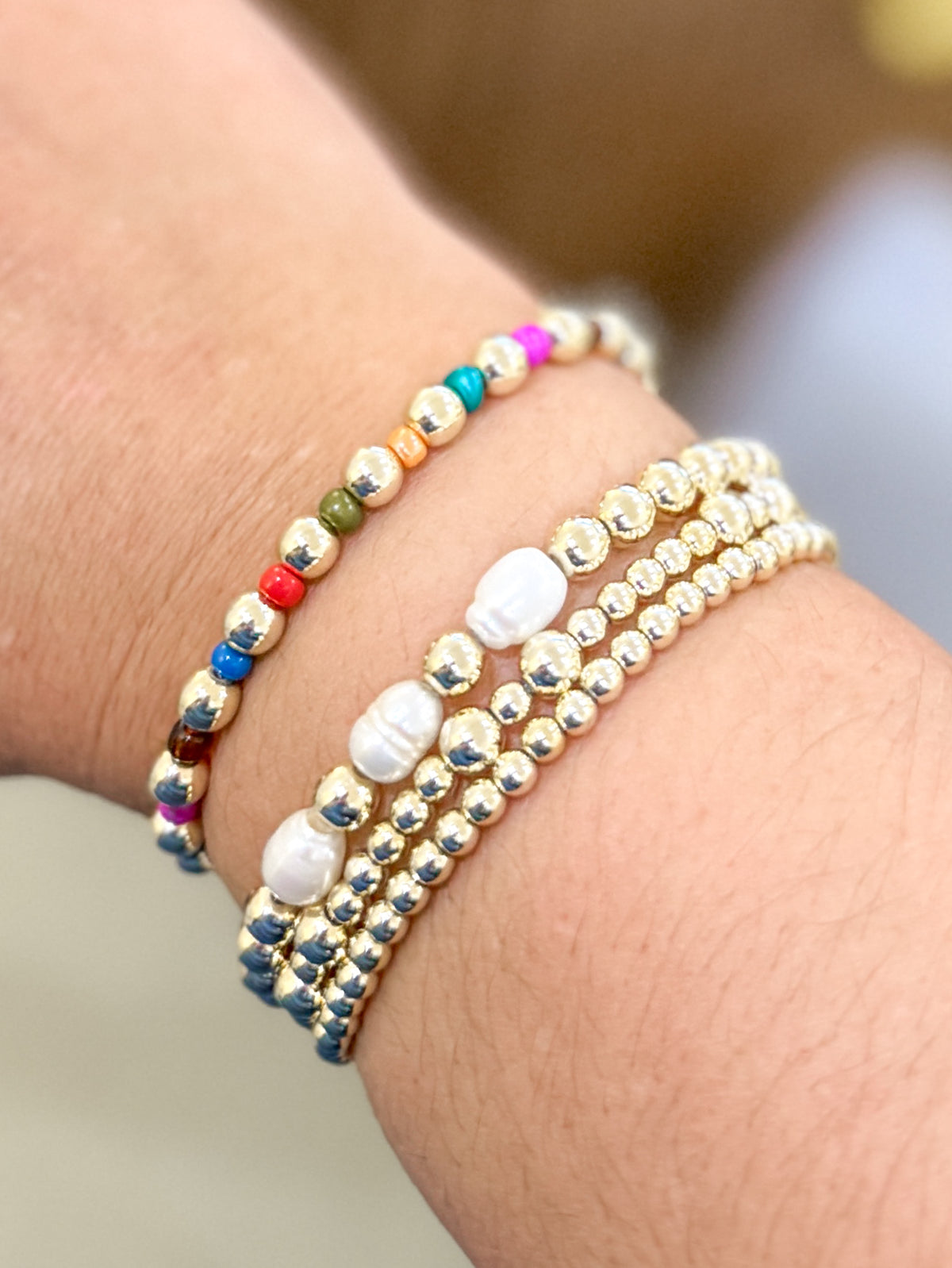 Fall Rainbow Beaded Bracelet