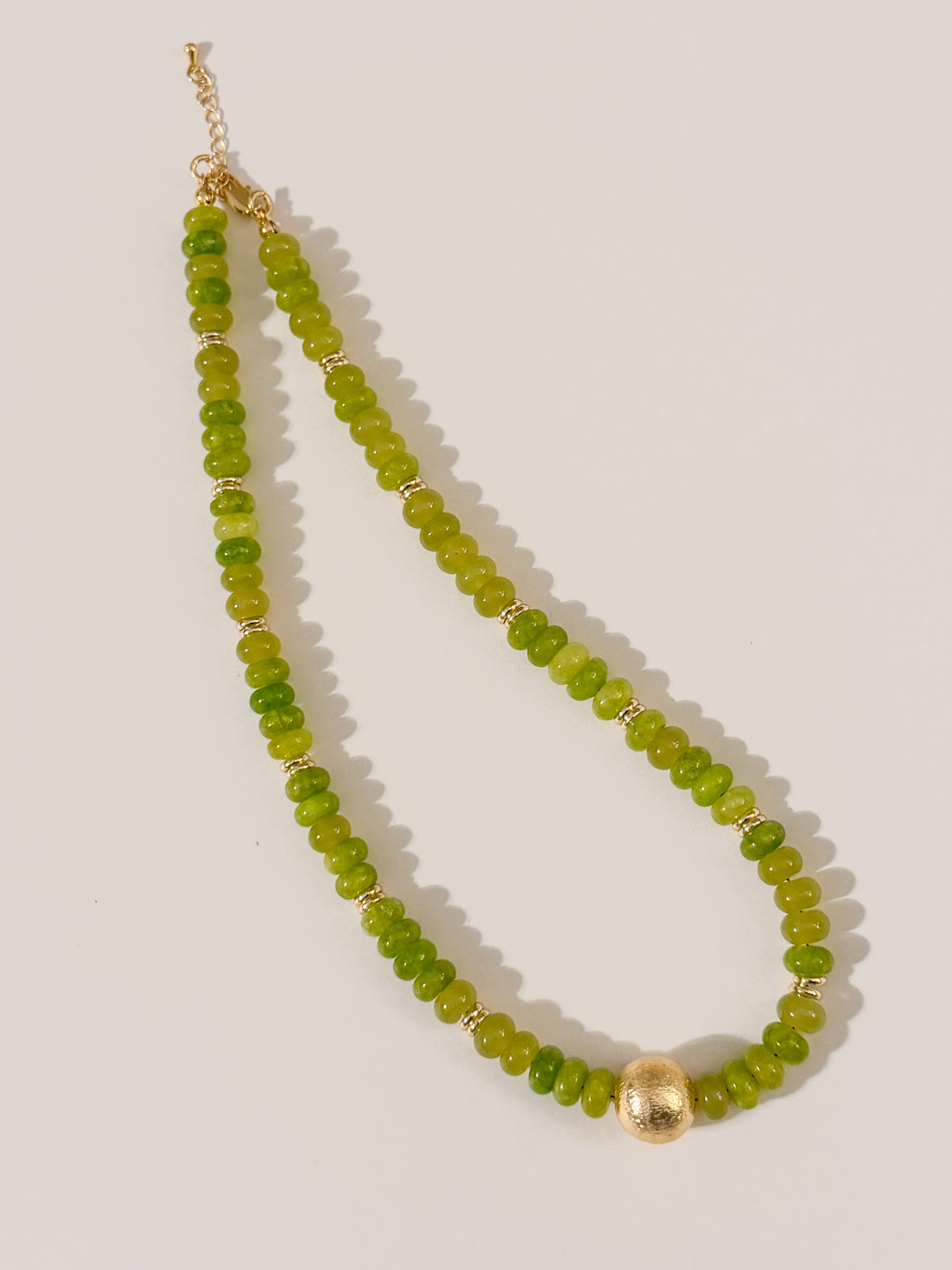 Green Necklace with Gold Accent