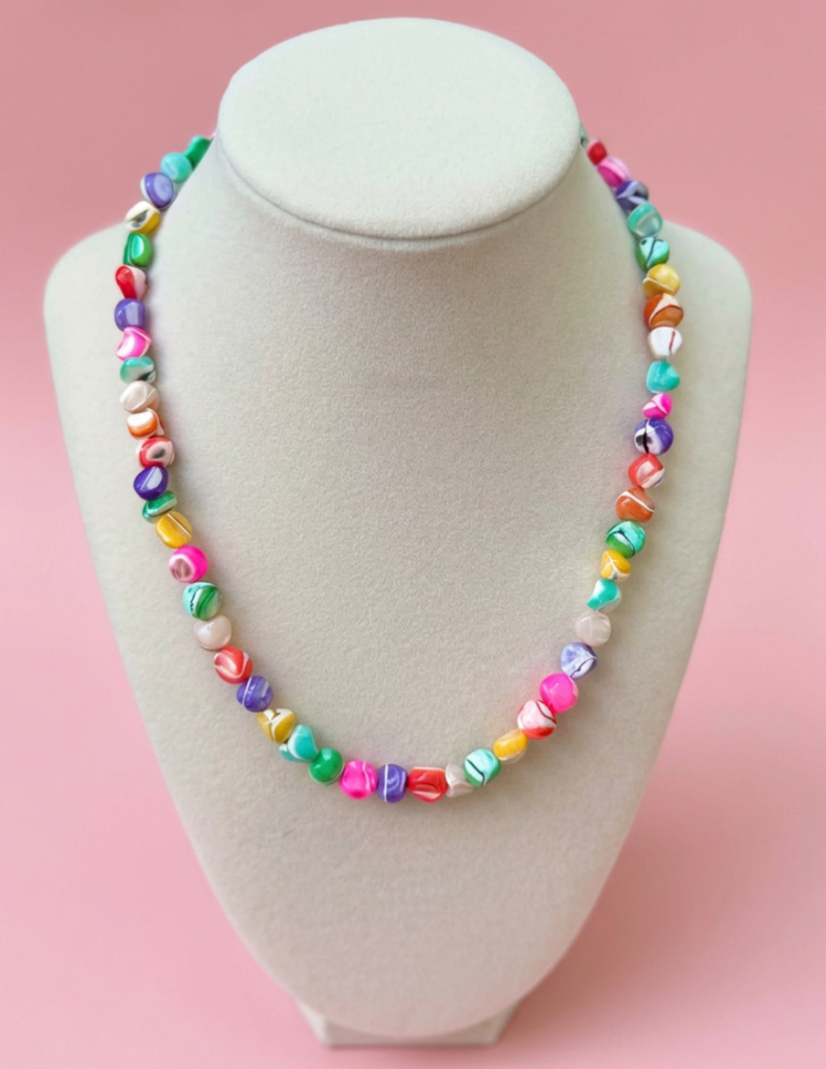 Colorful Mother of Pearl Nugget Necklace