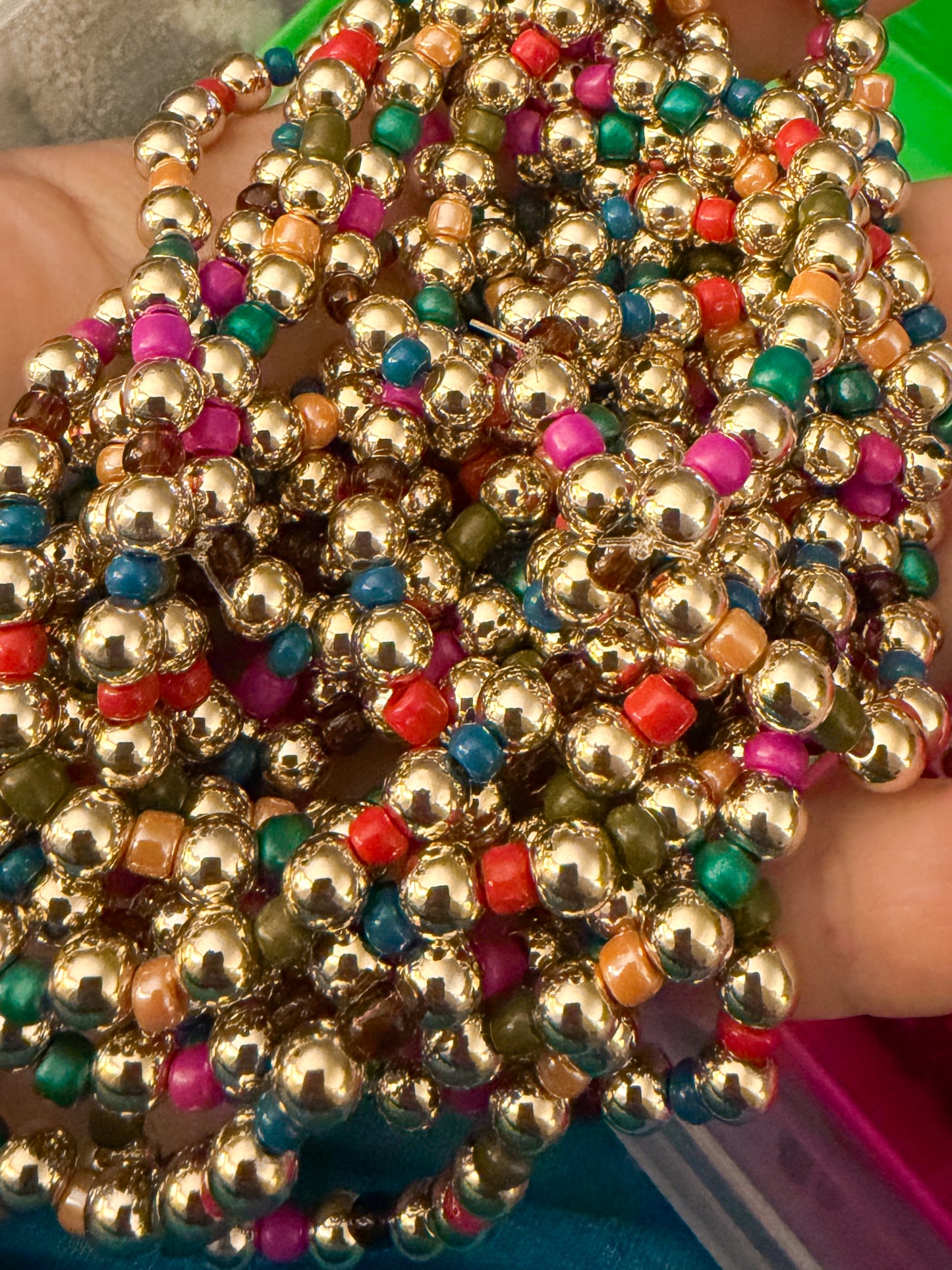 Fall Rainbow Beaded Bracelet