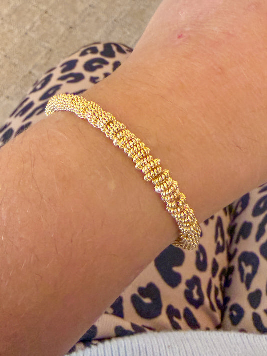 Everyday Gold Twist Bead Bracelet