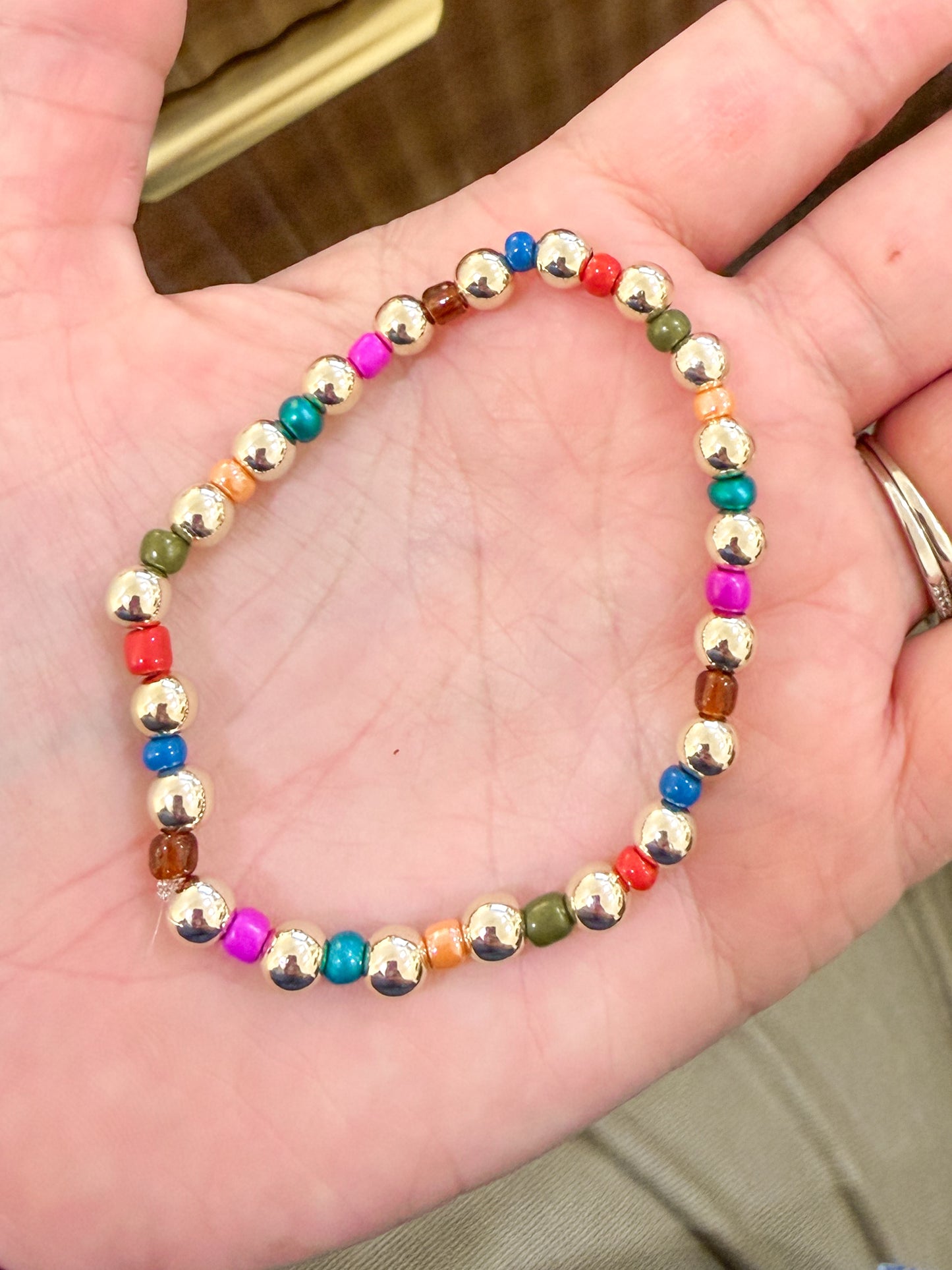 Fall Rainbow Beaded Bracelet