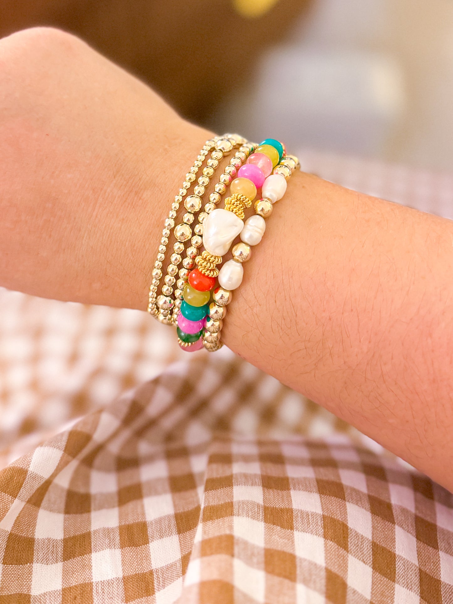 Fall Rainbow Candy Gemstone Bracelet
