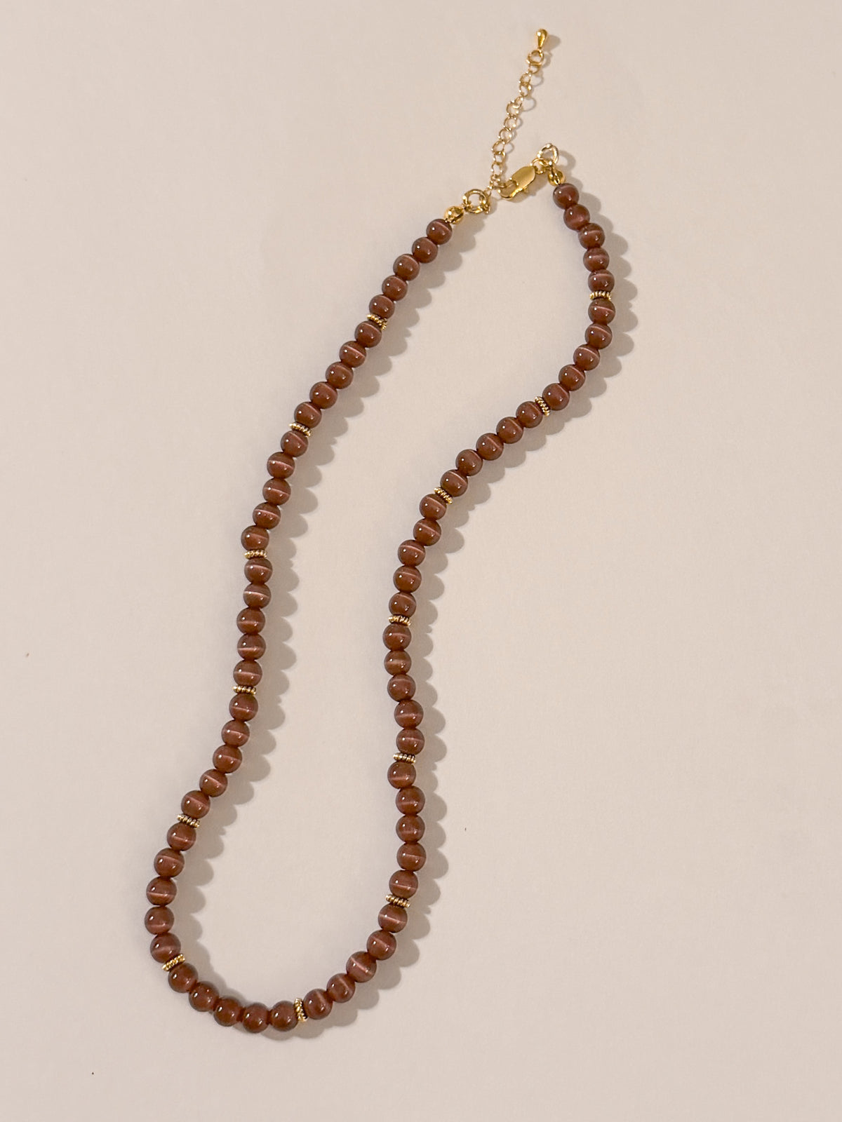 Brown Cats Eye Gemstone Necklace