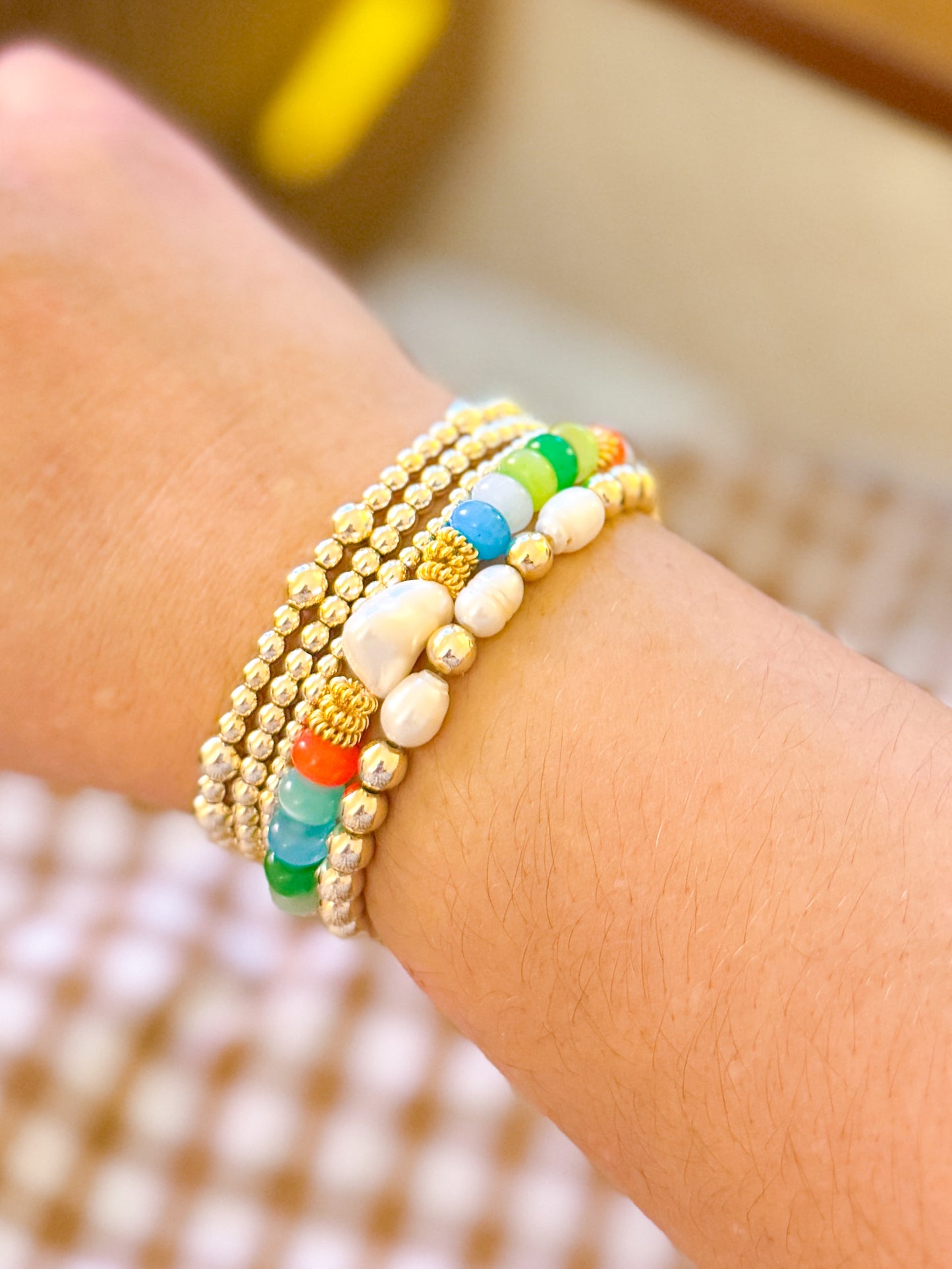 Multi Color Cats Eye Gemstone Bracelet