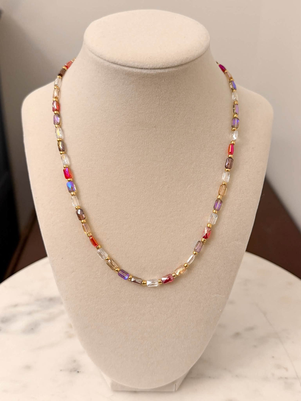 Iridescent Beaded Necklace