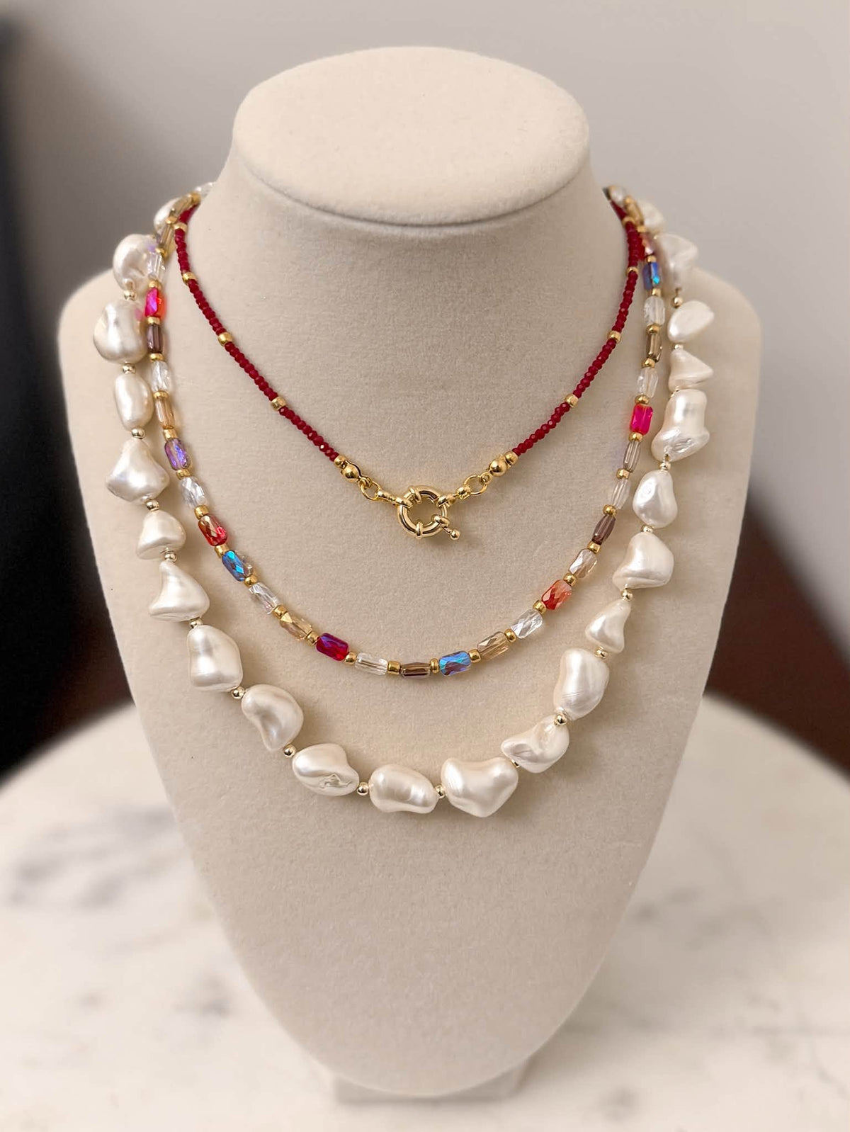 Iridescent Beaded Necklace