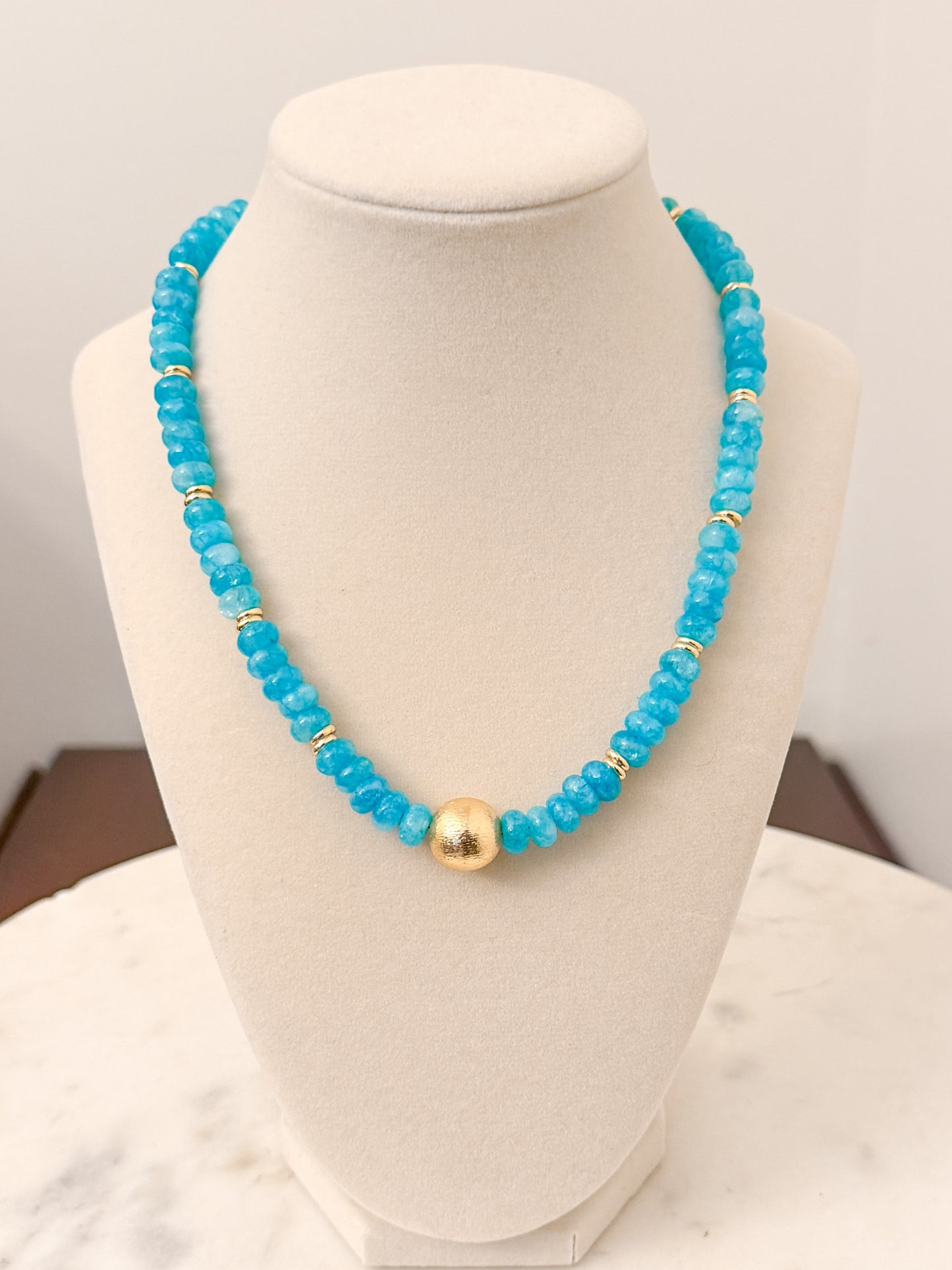 Turquoise Necklace with Gold Accent