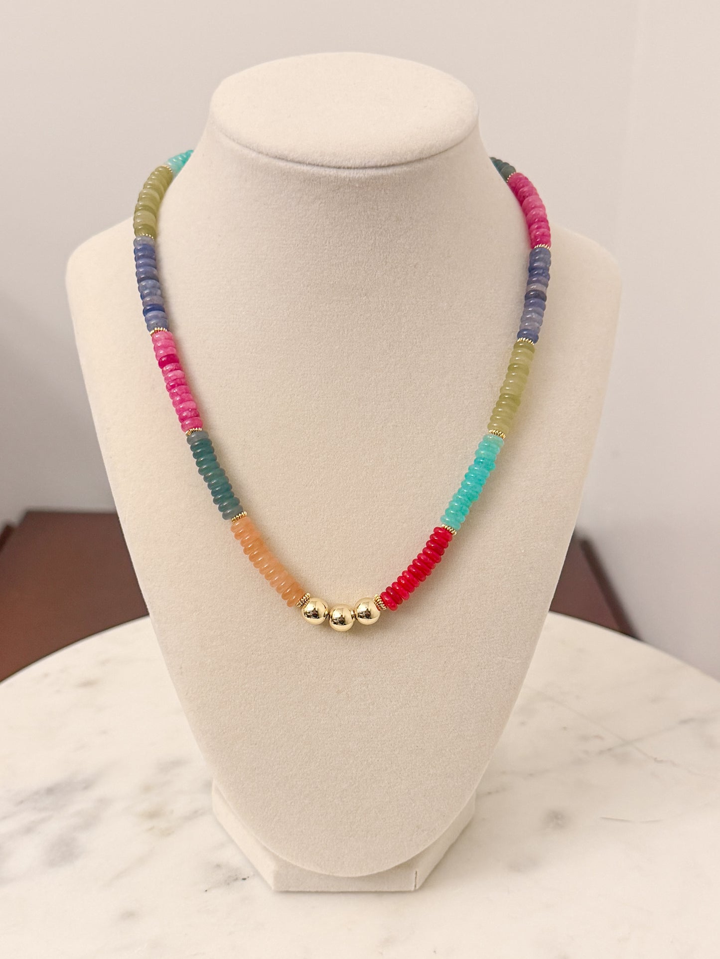 Fall Multicolor Gemstone Necklace