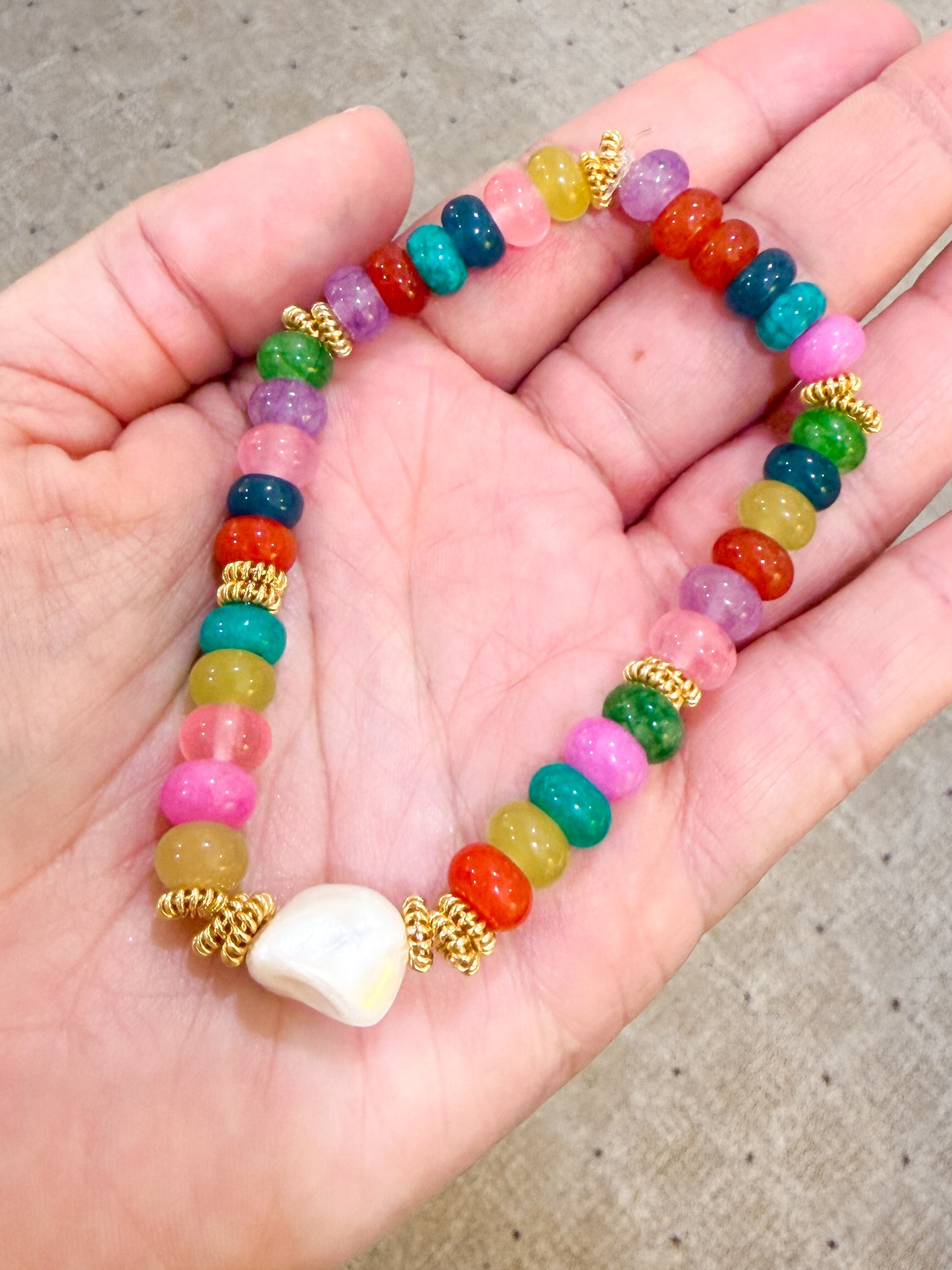 Fall Rainbow Candy Gemstone Bracelet