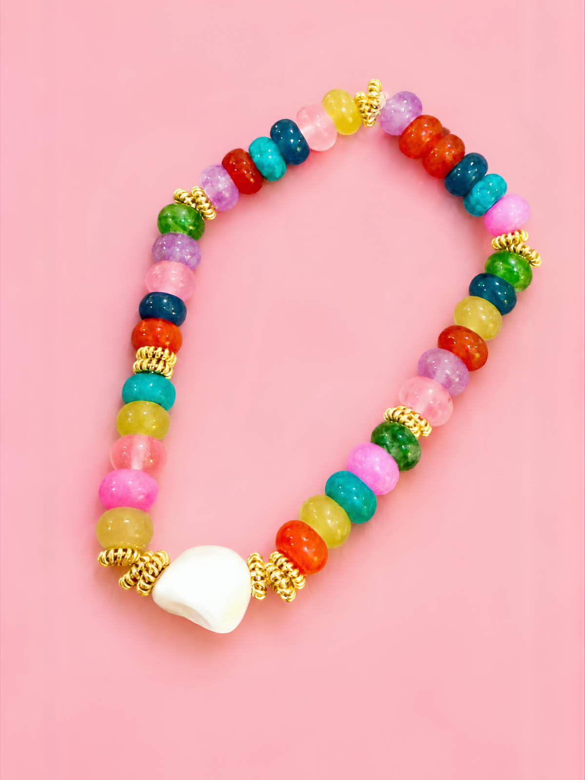 Fall Rainbow Candy Gemstone Bracelet