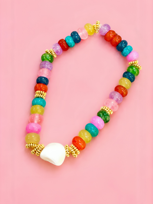 Fall Rainbow Candy Gemstone Bracelet