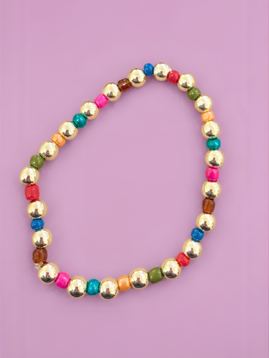 Fall Rainbow Beaded Bracelet