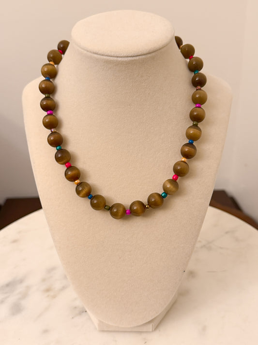 Tigers Eye Fall Rainbow Necklace