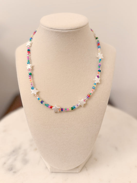 Rainbow Star Stacker Necklace